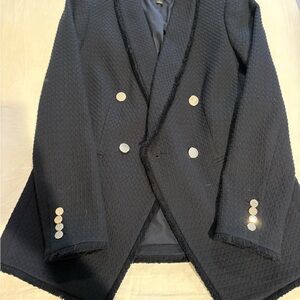 Ann Taylor Navy Blazer with Metallic Accents